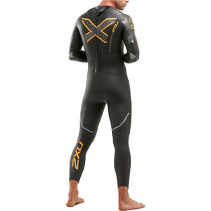 2022 2XU Mens P:2 Propel Swim Wetsuit MW4990C - Black / Orange Fizz